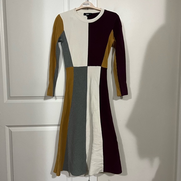 Slate & Willow Colorblock Midi Dress Size Medium $268 - Picture 2 of 8